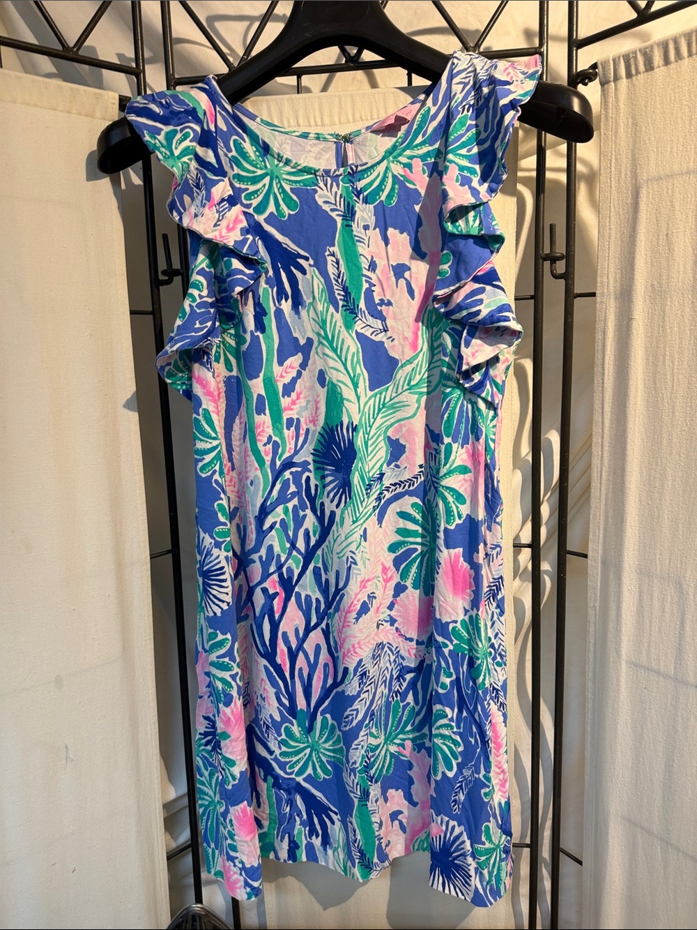 Lilly Pulitzer Blue, Green & Pink Tropical Shift Dress